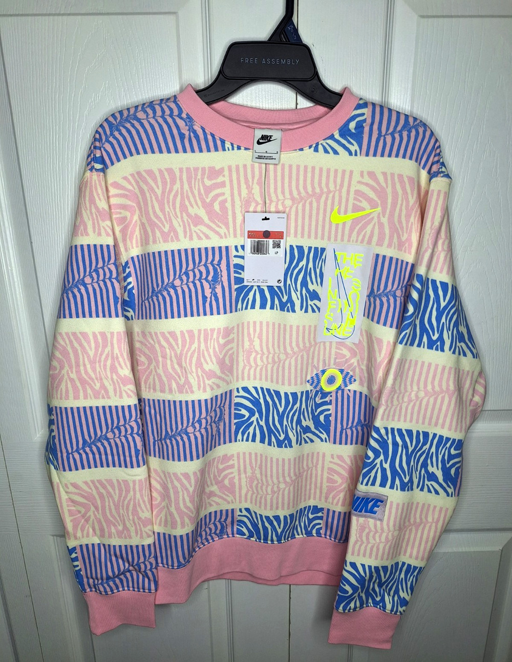 Nike Sportswear Club Trippy Safari Fleece Crew Sweatshirt FN1469-113 size L